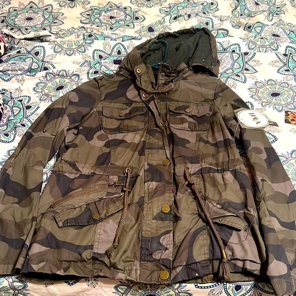 Camo jacket with hoodie